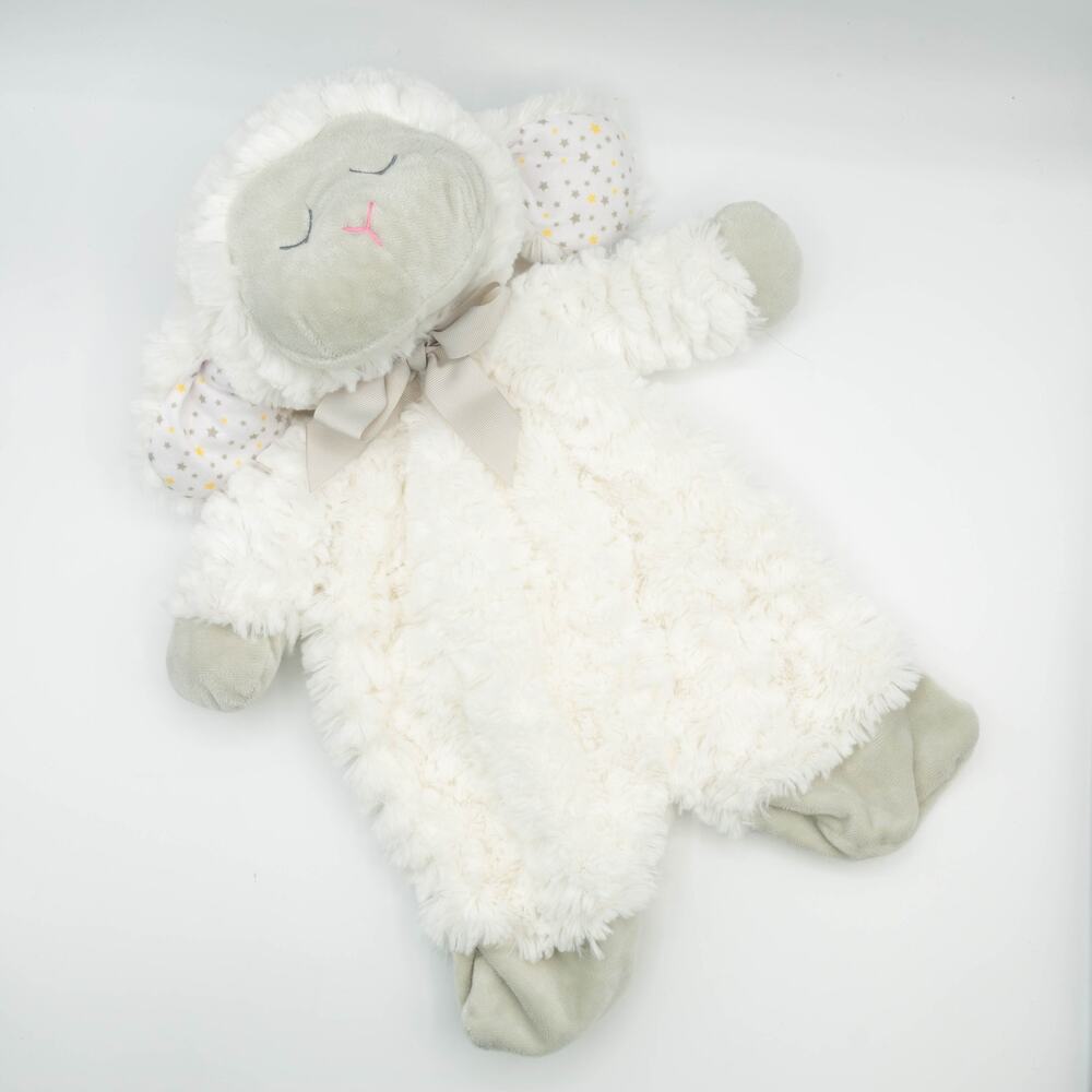 Baby GANZ Sleepy Sheep Flat-A-Pat Plush White Lamb Security Blanket Lovey 18"